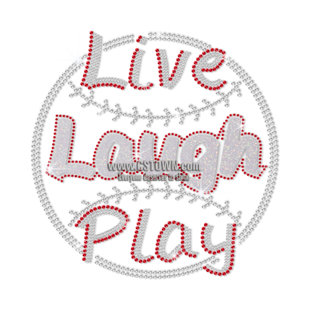 ISS Live Laugh Play Baseball Crystal Design 